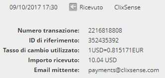 Payment 2156 for Ysense