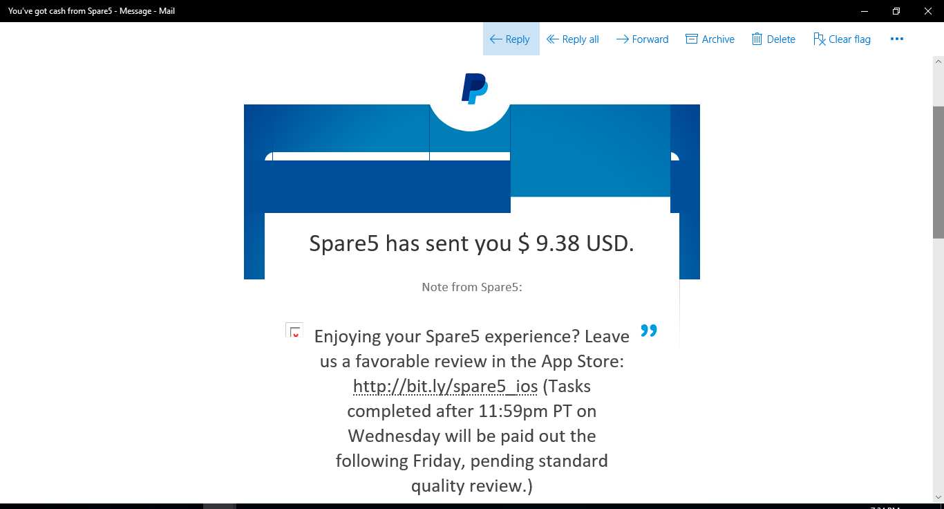 Payment 2 for Spare5