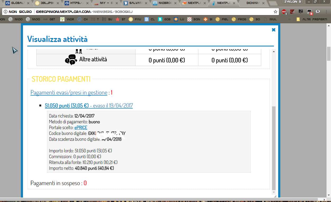 Payment 26 for Nextplora