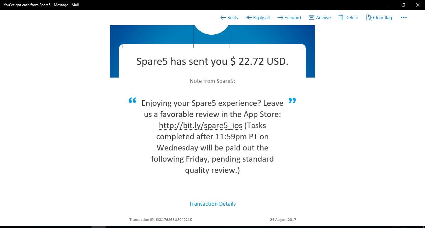 Payment 4 for Spare5