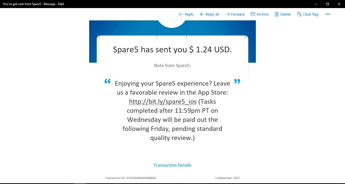 Payment 5 for Spare5