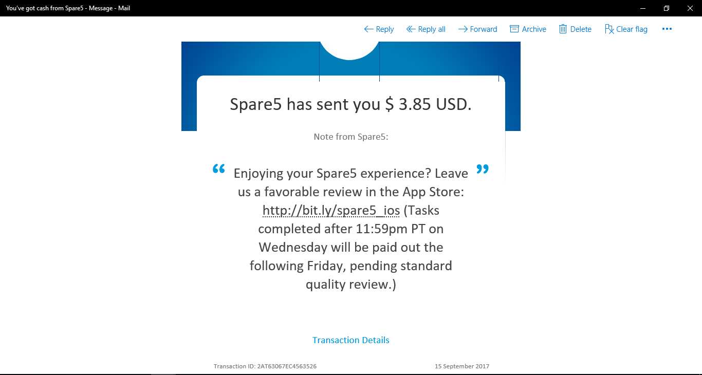 Payment 6 for Spare5