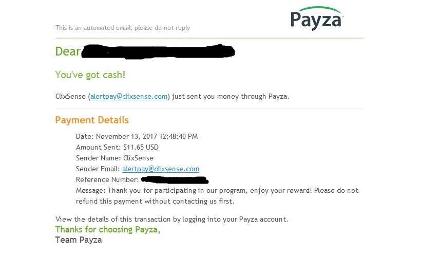 Payment 2176 for Ysense