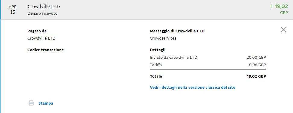 Pagamento 9 per Crowdville