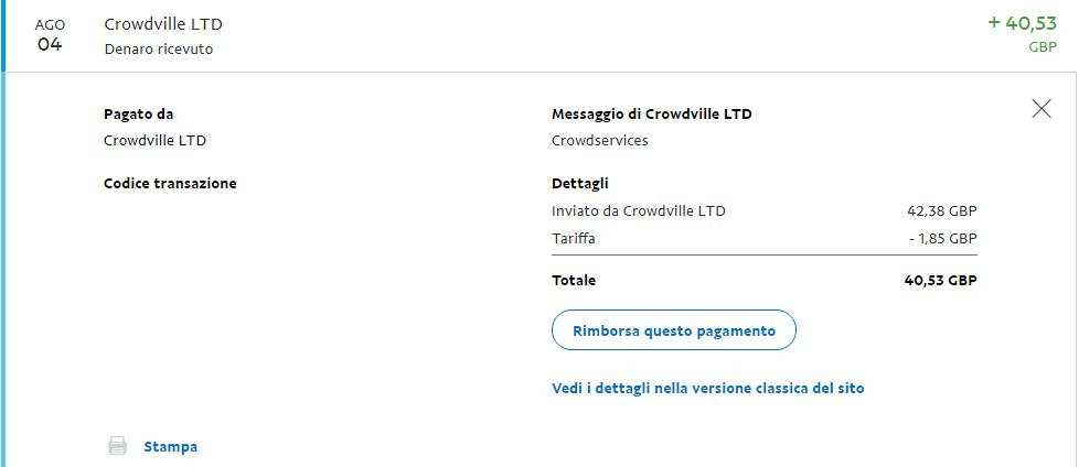 Pagamento 11 per Crowdville