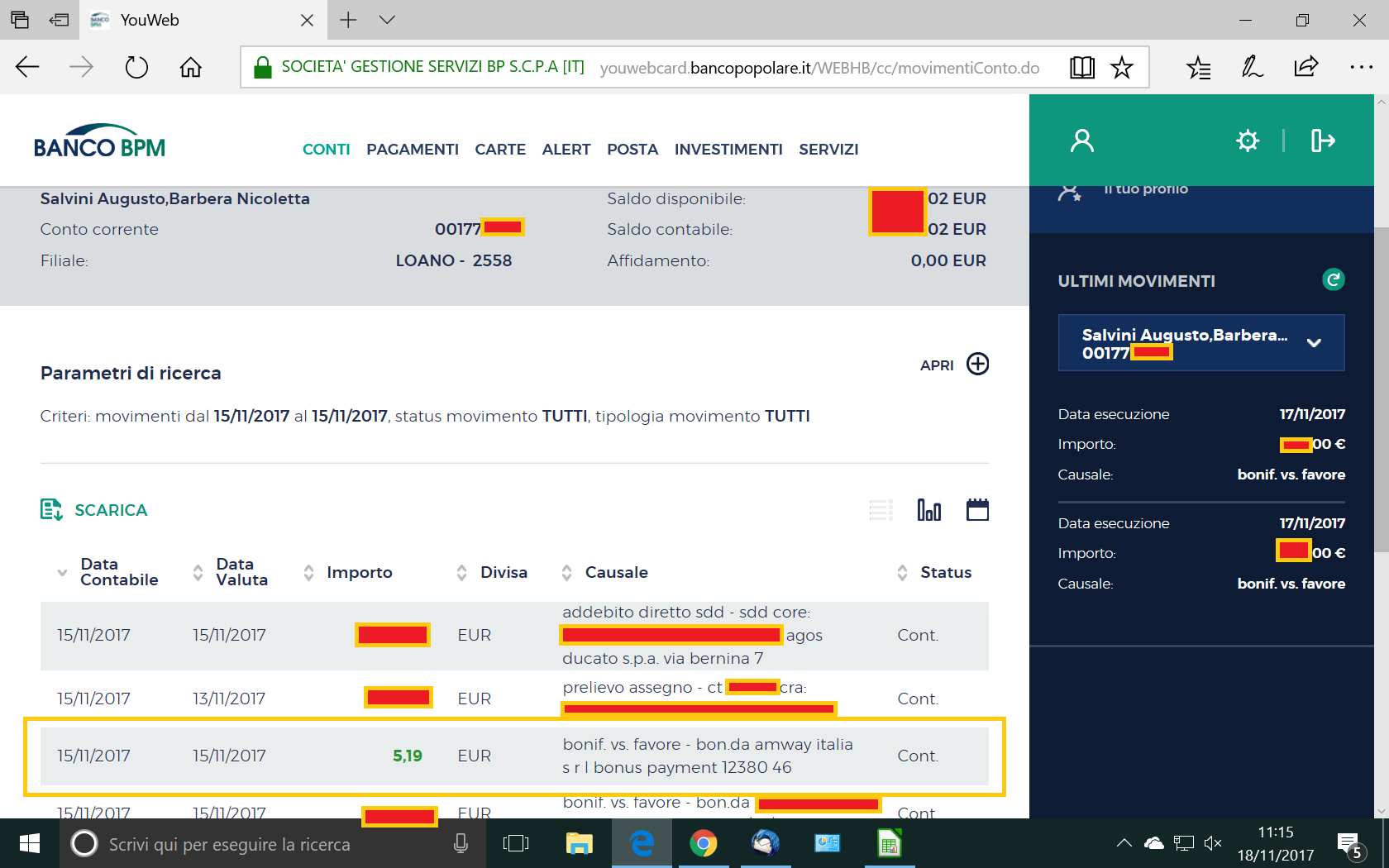 Pagamento 5 per Amway