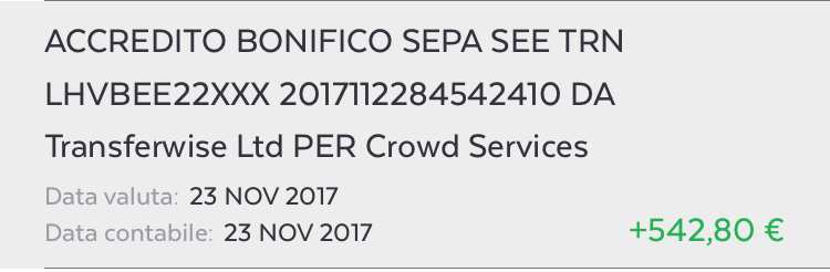 Pagamento 16 per Crowdville