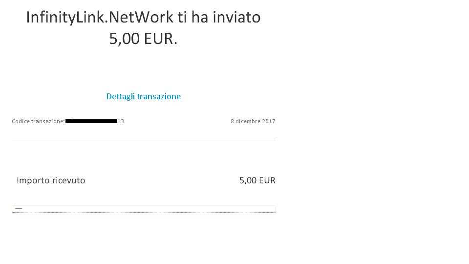 Payment 1 for Infinitylink
