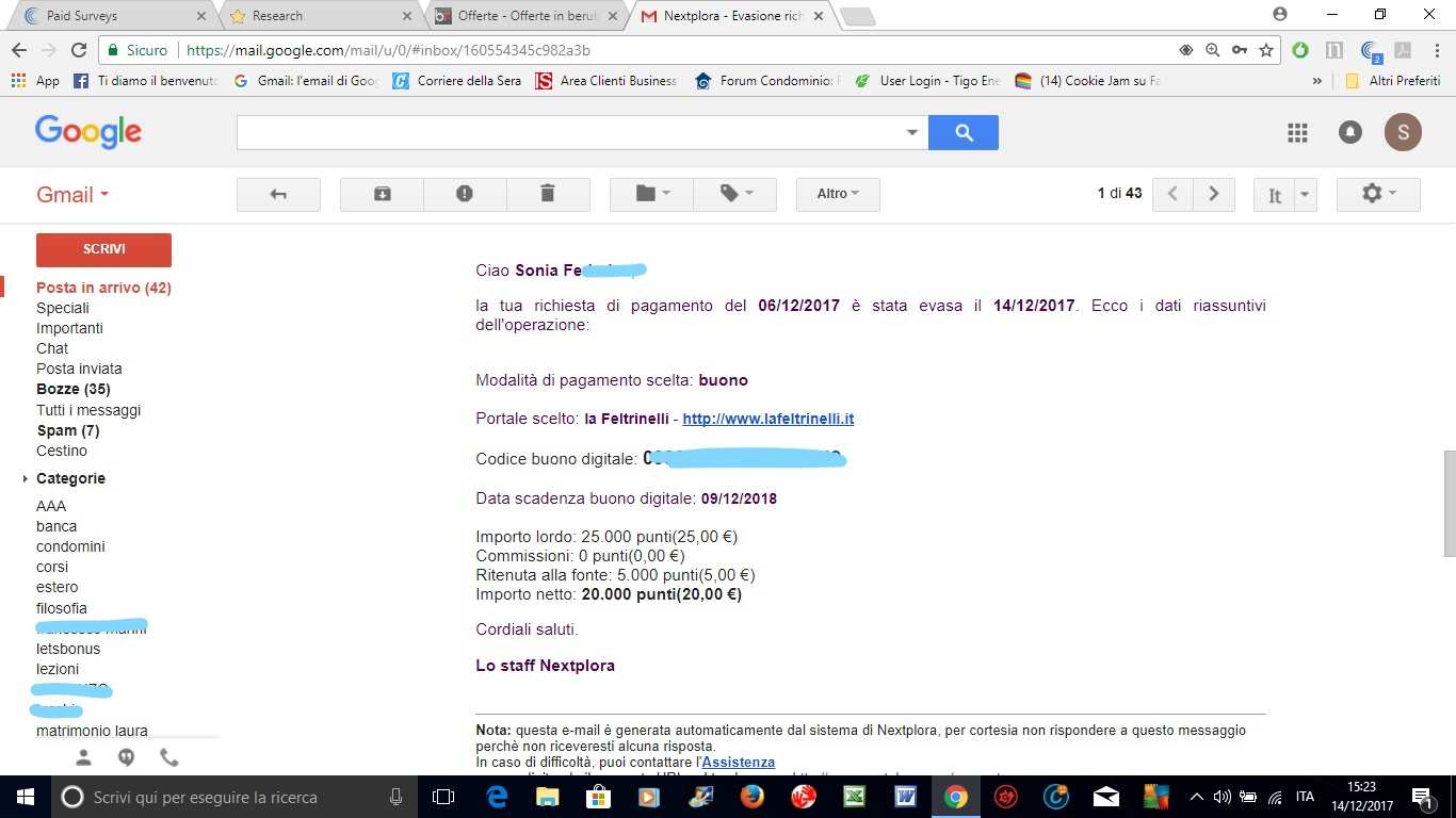 Payment 28 for Nextplora