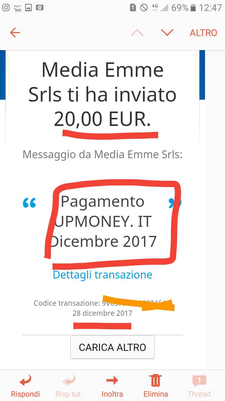 Payment 50 for Upmoney