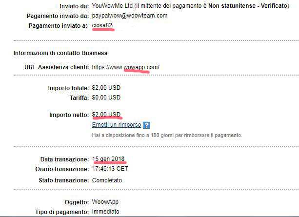 Payment 5 for Wowapp
