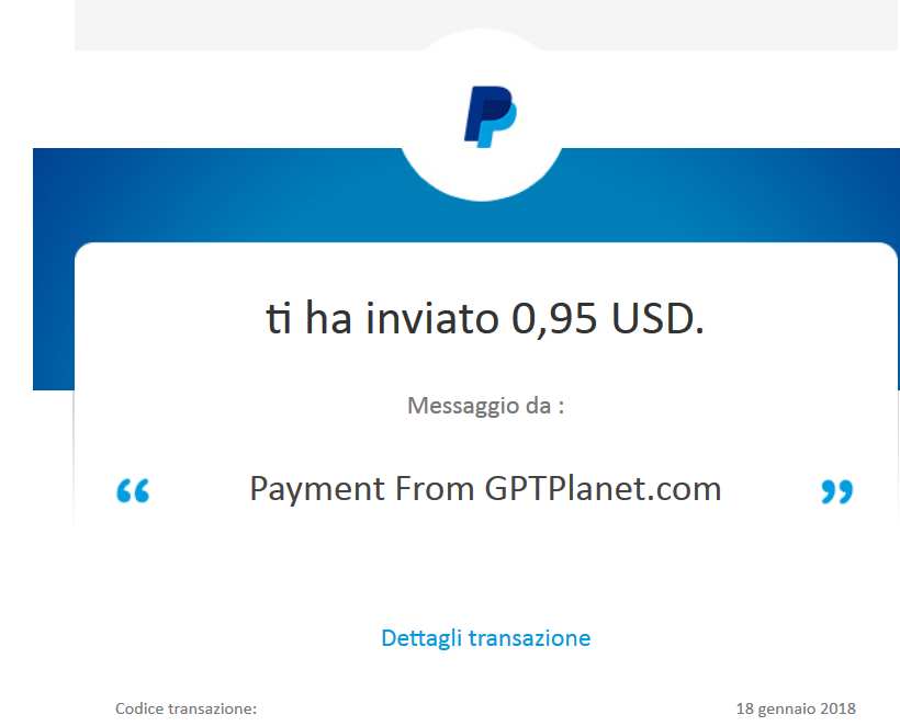 Pagamento 51 per Gptplanet