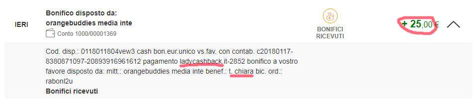 Payment 19 for Ladycashback