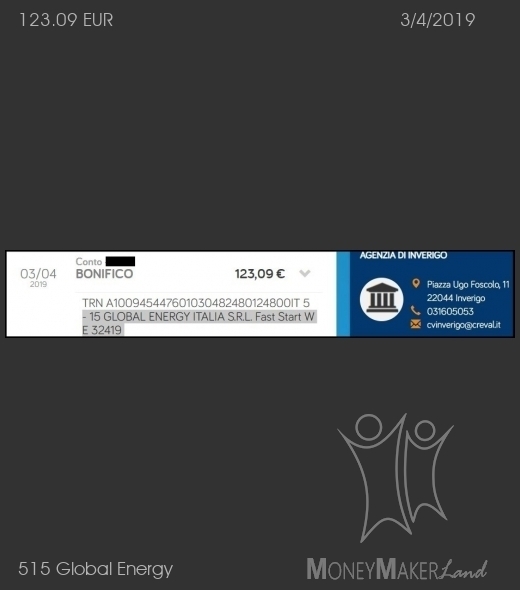 Payment 1 for 515 Global Energy