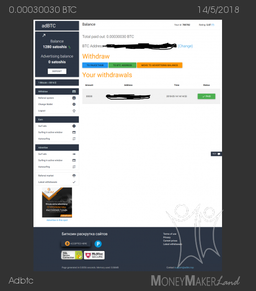 Payment 6 for Adbtc