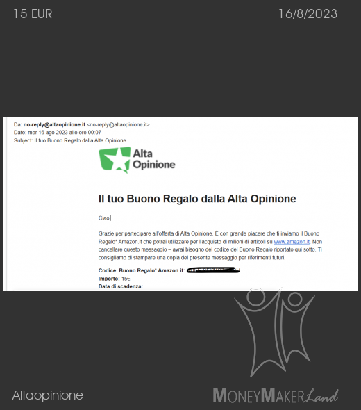 Pagamento 172 per Altaopinione