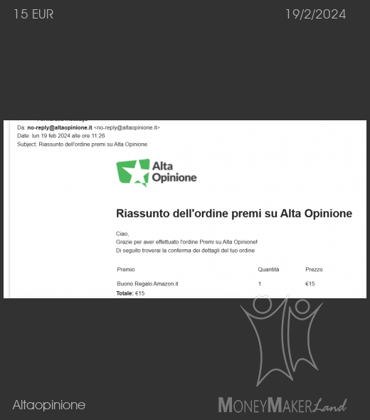 Payment 175 for Altaopinione