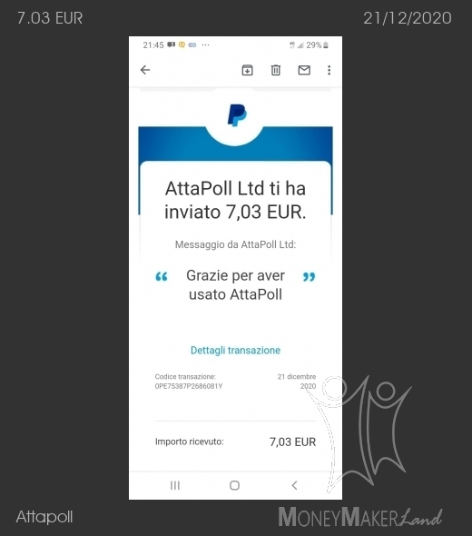 Pagamento 39 per Attapoll