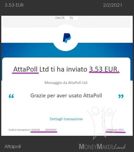 Pagamento 42 per Attapoll