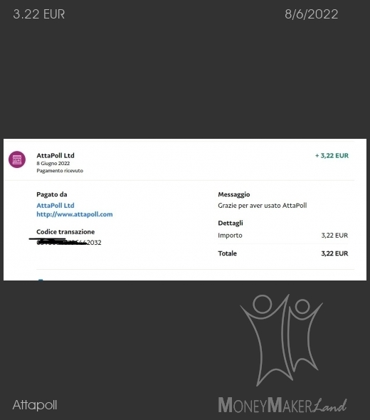 Payment 70 for Attapoll