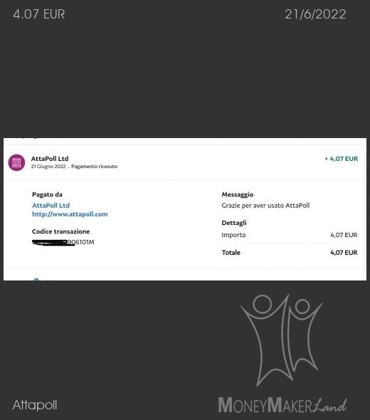 Payment 71 for Attapoll