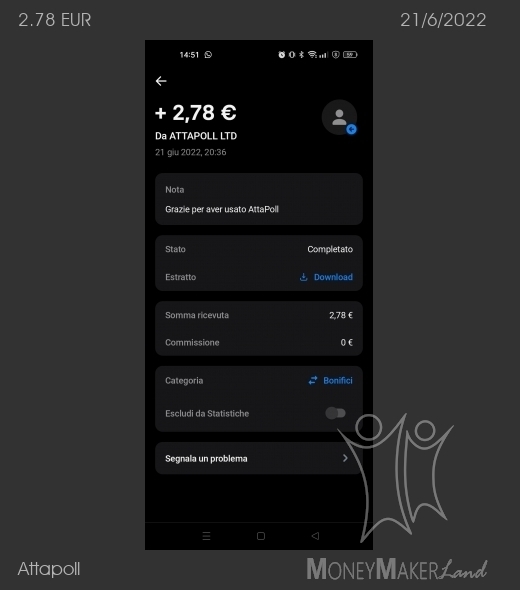 Pagamento 82 per Attapoll