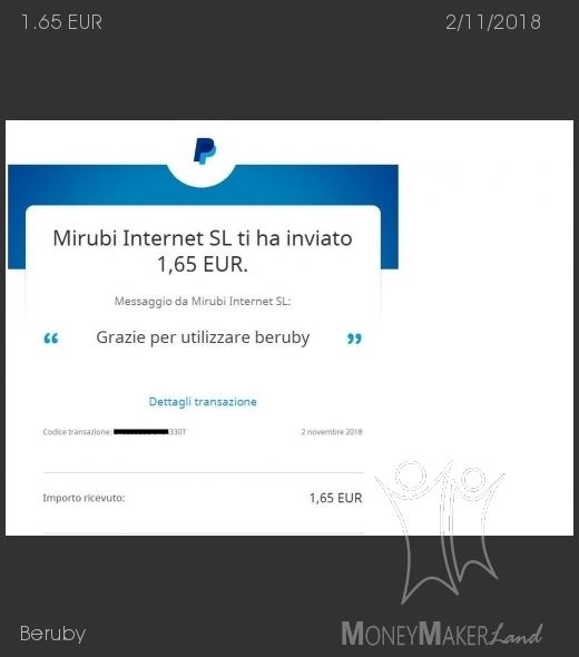 Pagamento 490 per Beruby