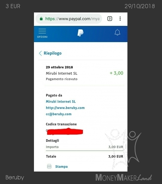 Pagamento 495 per Beruby