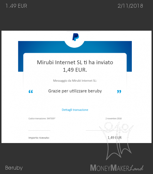 Pagamento 496 per Beruby