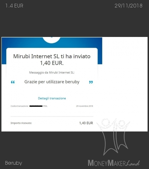 Pagamento 501 per Beruby