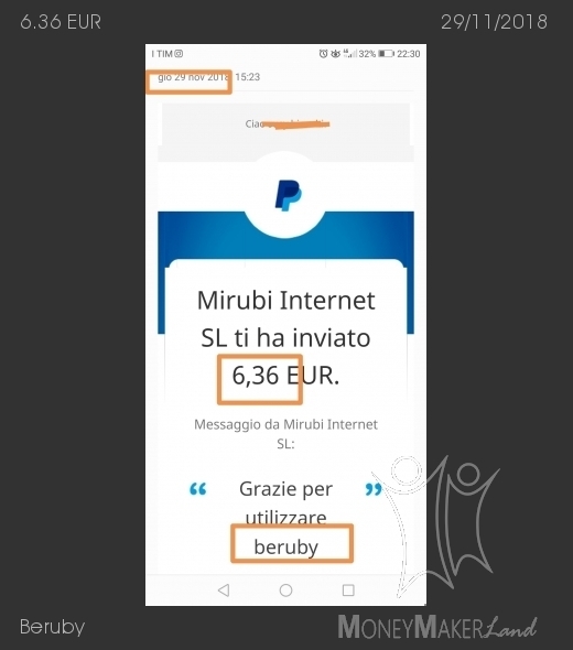 Pagamento 504 per Beruby