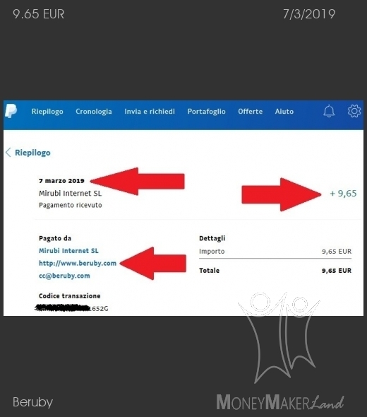 Pagamento 535 per Beruby