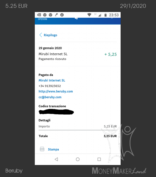 Payment 610 for Beruby