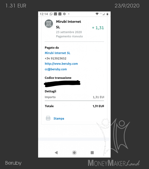 Payment 654 for Beruby