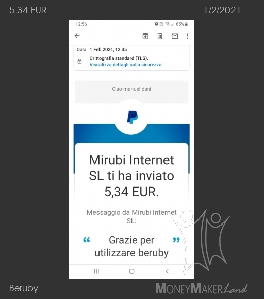 Pagamento 677 per Beruby
