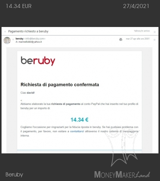 Pagamento 691 per Beruby