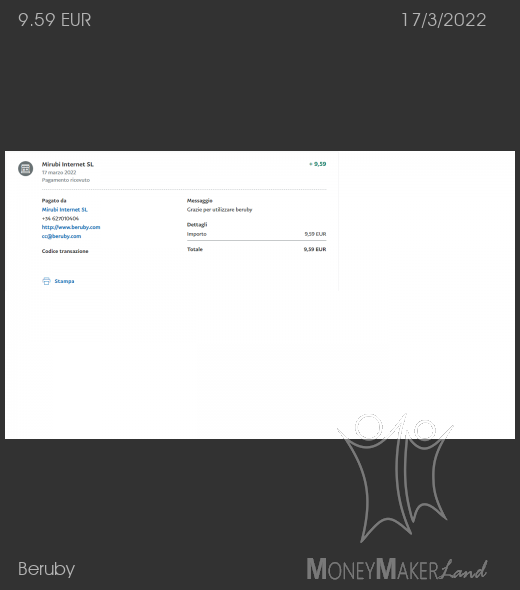Payment 730 for Beruby