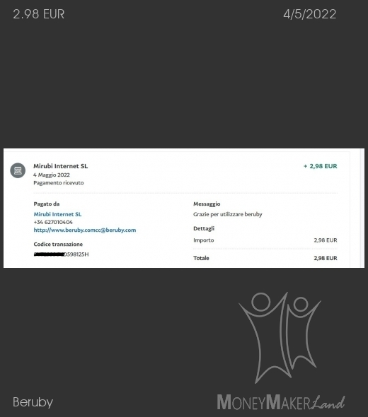Payment 735 for Beruby