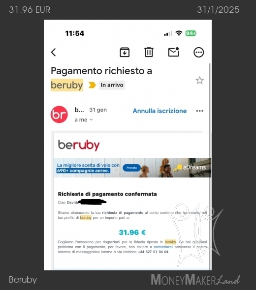 Payment 777 for Beruby