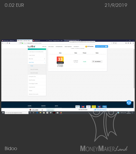 Pagamento 1 per Bidoo