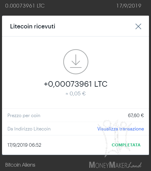 Payment 6 for Bitcoin Aliens