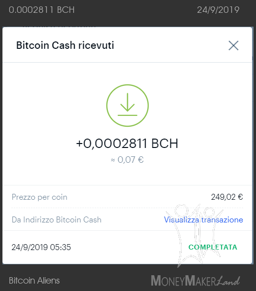 Payment 8 for Bitcoin Aliens