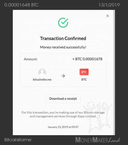 Payment 3 for Bitcoinsforme