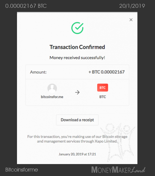 Payment 4 for Bitcoinsforme