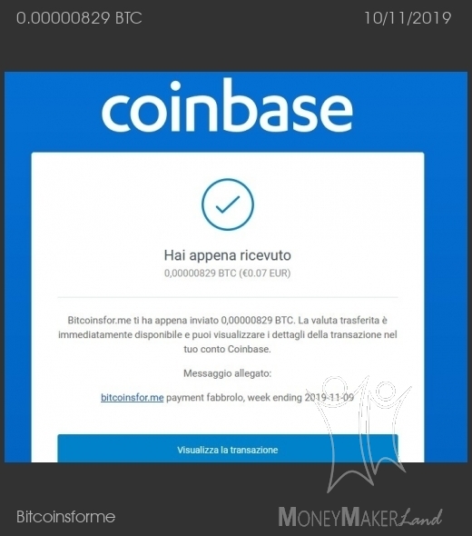 Pagamento 20 per Bitcoinsforme