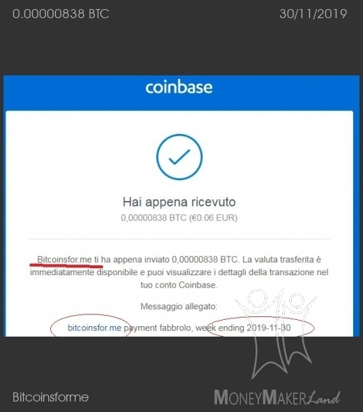 Payment 21 for Bitcoinsforme