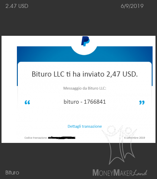Payment 58 for Bituro 