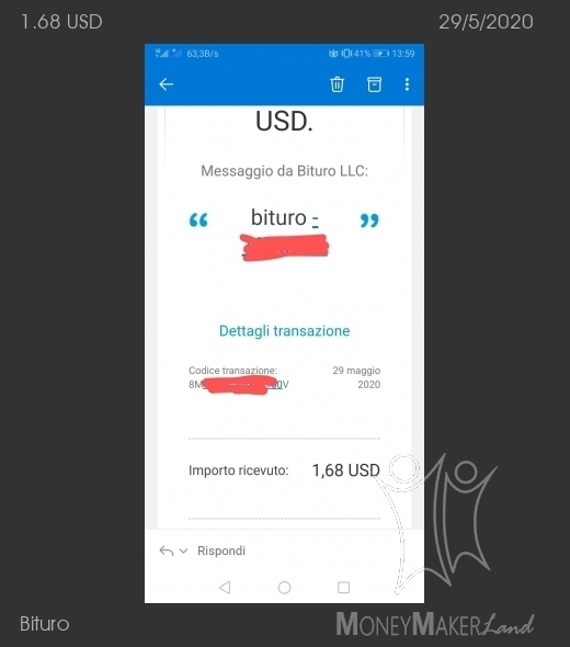 Payment 76 for Bituro 