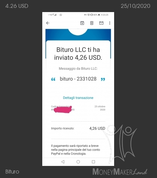 Payment 87 for Bituro 
