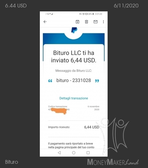 Payment 88 for Bituro 